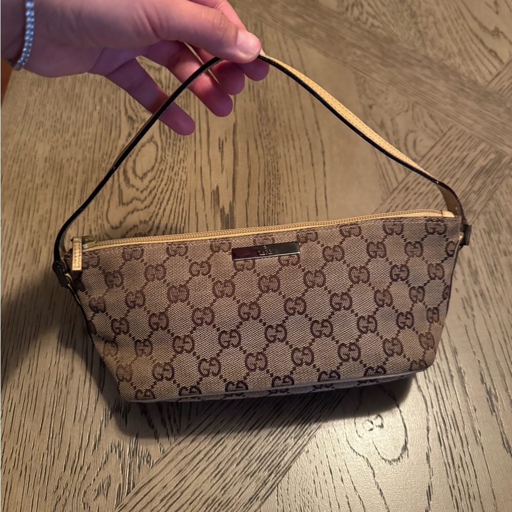 Authentic Gucci GG Canvas Boat Handbag